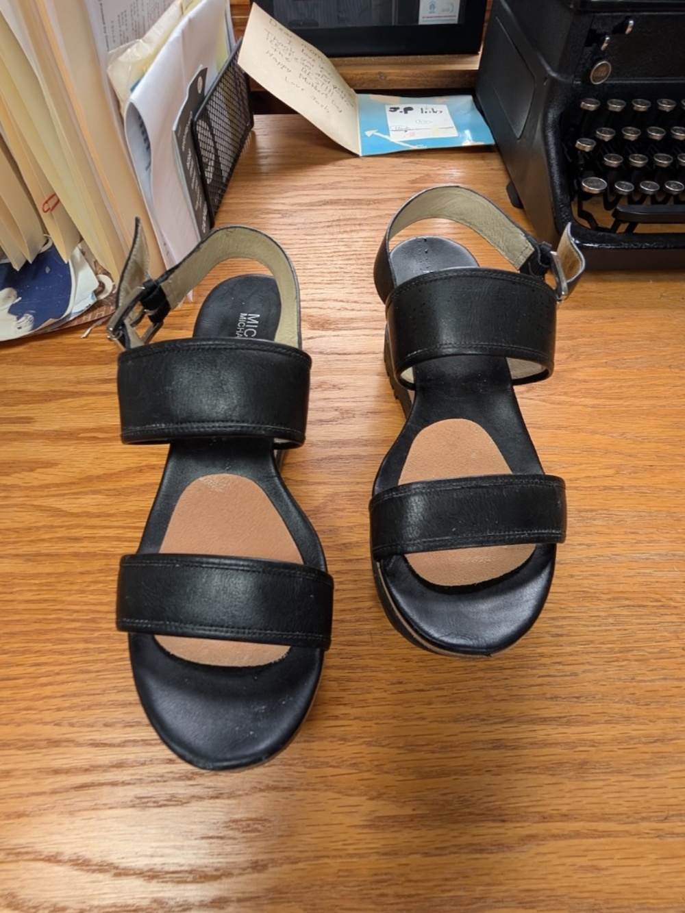 Michael Kors genuine leather platform sandals